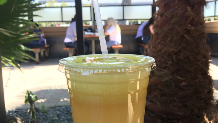 Vegan user review of Dish n Dash in San Jose. Fresh apple, lemon & ginger juice - tasty but quite sweet. I diluted mine with water. #juice 