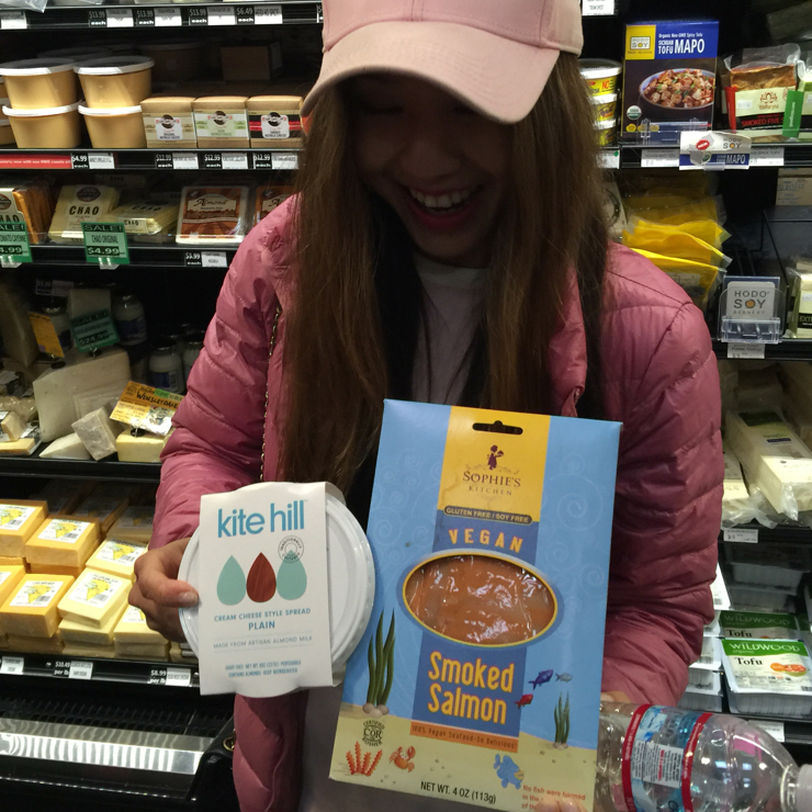Vegan user review of Rainbow Grocery in San Francisco. Kite hill team cheese 🧀 and vegan smoked salmon #food #grocery #store