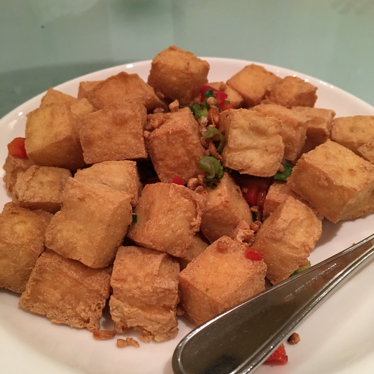 Vegan user review of Tai Pan in Palo Alto. I think this was the salt and pepper tofu on the Dim Sum menu