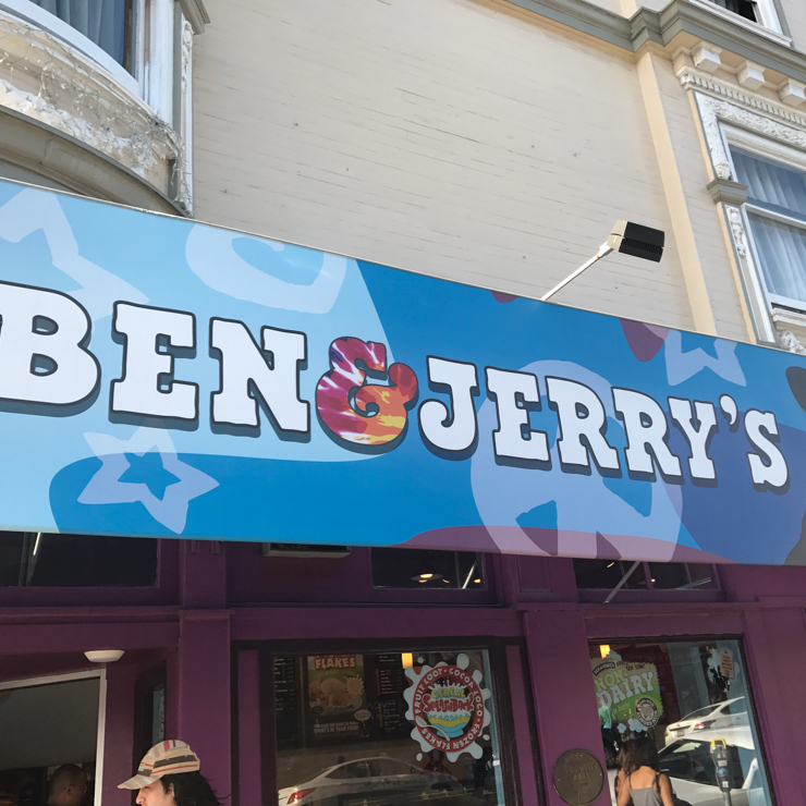 Vegan user review of Ben & Jerry's in San Francisco. 