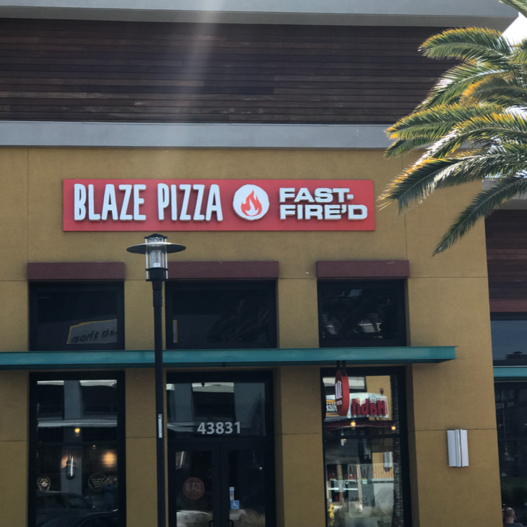 Vegan user review of Blaze Pizza in Fremont. 