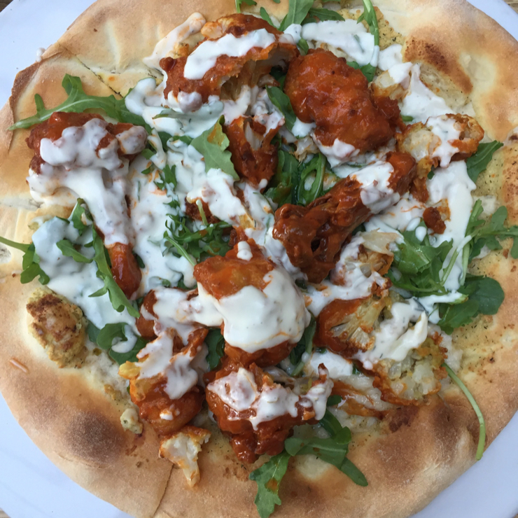 Vegan user review of Sage Vegan Bistro in Culver City. Buffalo cauliflower pizza