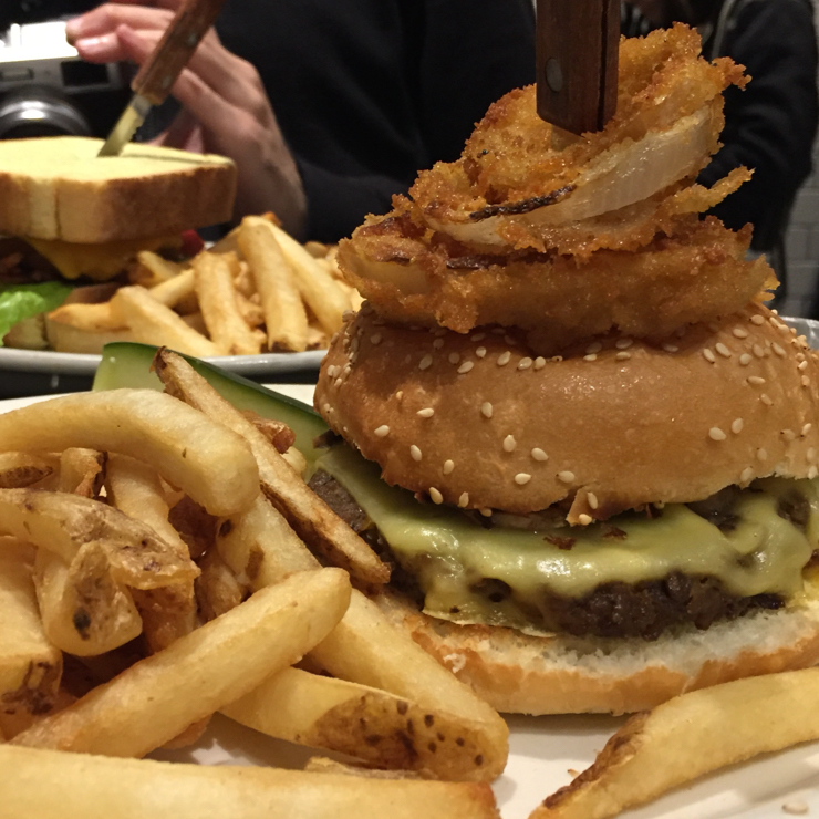 Vegan user review of Champs Diner in Brooklyn. Onion rings aren't offered as a side, but they come on the schmear burger 