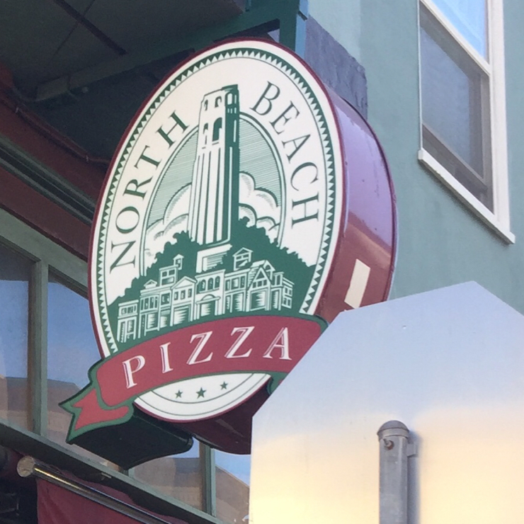 Vegan user review of North Beach Pizza in San Francisco. 