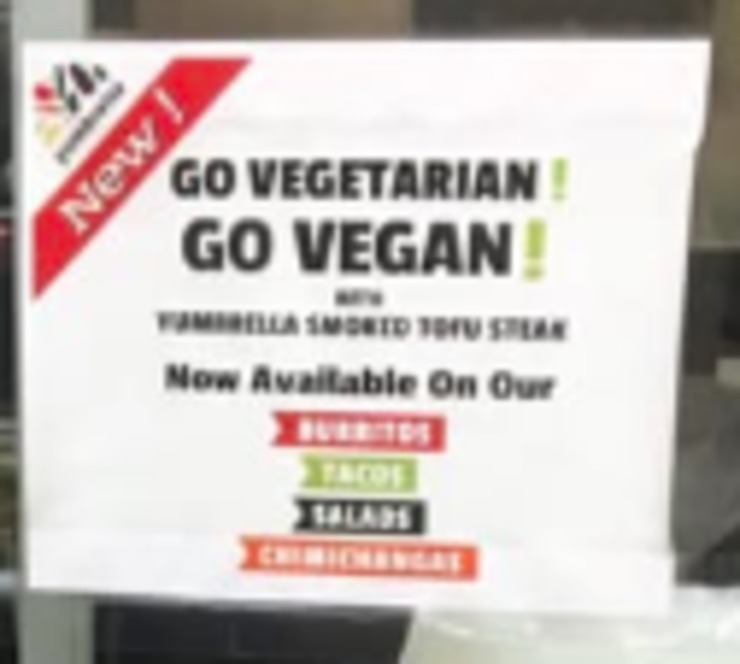 Vegan user review of Burrito Express in Oakland. 